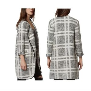 Avec Les Filles Gray and Cream Teddy Jacket Size L